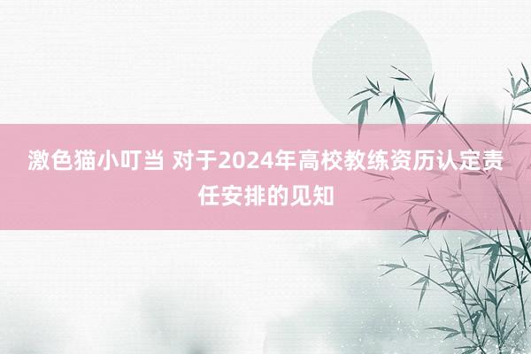 激色猫小叮当 对于2024年高校教练资历认定责任安排的见知