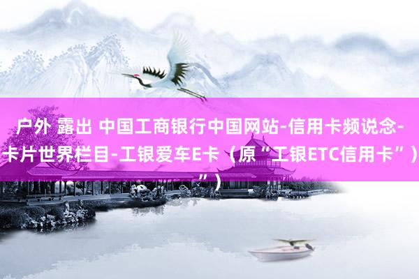 户外 露出 中国工商银行中国网站-信用卡频说念-卡片世界栏目-工银爱车E卡（原“工银ETC信用卡”）